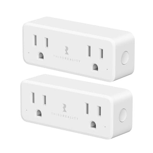 THIRDREALITY Smart Dual Plug 2 Pack, Zigbee 2-in-1 Smart Outlet with Independent Control and Power Monitoring, Zigbee Repeater, Compatible with Home Assistant(ZHA/Z2M), SmartThings, Homey