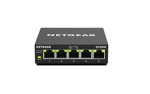 NETGEAR 5-Port Gigabit Ethernet Easy Smart Managed Essentials Switch GS305E - Desktop or Wall Mount, Home Network Hub, Office Ethernet Splitter
