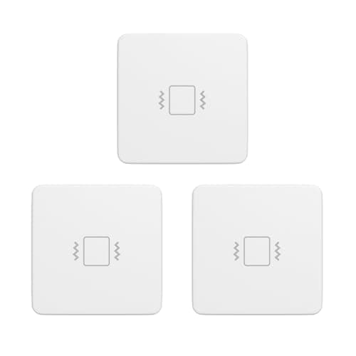 THIRDREALITY Zigbee Vibration Sensor 3 Pack with 110dB Alarm, Zigbee Hub Required,Adjustable Sensitivity, Work with SmartThings, Home Assistant via ZHA/Z2M and Echo Devices with Built-in Zigbee hub