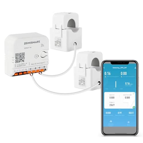 Smart Home Energy Monitor with 2 x 120A CTs, Live Electricity Usage Tracking, Bi-Directional Power Tracking, Supports Single-Phase 3-Wire System, 2.4GHz Wi-Fi (WiFi Version)