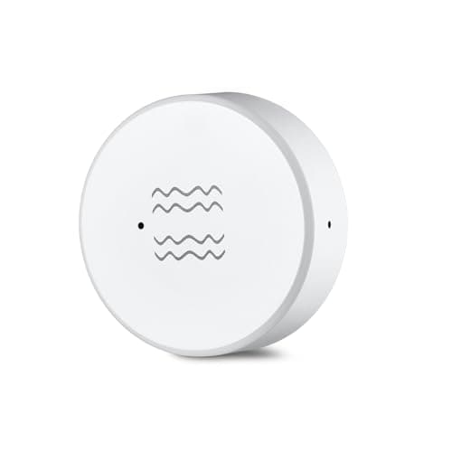 Smart Vibration Sensor: Wireless Glass Break Detector, WiFi Door Sensor with App Alerts, Adjustable Sensitivity, Glass Break Security Sensor for Alarm System and Smart Home Automation (4-Pack)