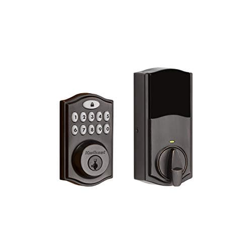 Kwikset 914 Traditional Keypad SmartCode Electronic Deadbolt Smart Lock featuring SmartKey Security and ZigBee 3.0 Technology in Venetian Bronze