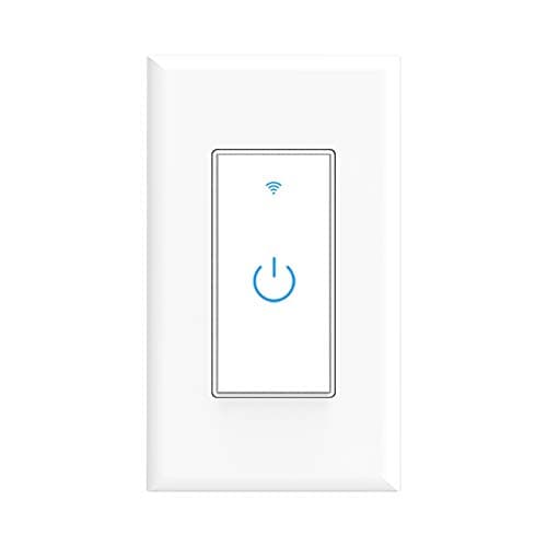 Smart Light Switch, WiFi Switch Touch Wall Switch 1 Gang, Compatible with Alexa Google Home