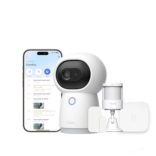 Aqara Camera Protect Kit Y100-4 Piece Wireless Home Security System with 2K Camera Hub G3, 3 Smart Sensors, HomeGuardian, Local Automation & 24/7 Alerts, Supports HomeKit, Google Home, Alexa