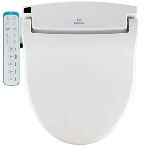 BidetMate 1000 Series Electric Smart Toilet Bidet Seat with Heated Water, Side Control Panel, and Warm Air Dryer - Self-Cleaning - Perfect for a Smart Home Kit or Smart Home Accessories - Round