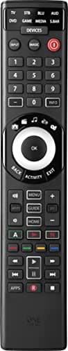 One for All URC7880 Universal Smart Remote Control up to 8 Devices with Free Setup App - Easy Learning Feature - Infrared Connectivity Technology and 3 Shortcut App Keys – Black