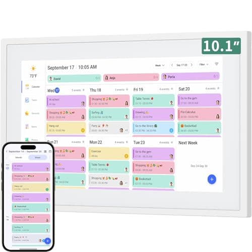 Smart Digital Calendar, 10.1" HD Smart Touch Screen Home Interactive Electron Calender WiFi Planner,Meal Schedule, Duty Chart,Achievement Rewards- Built-in Digital Photo Frame Function