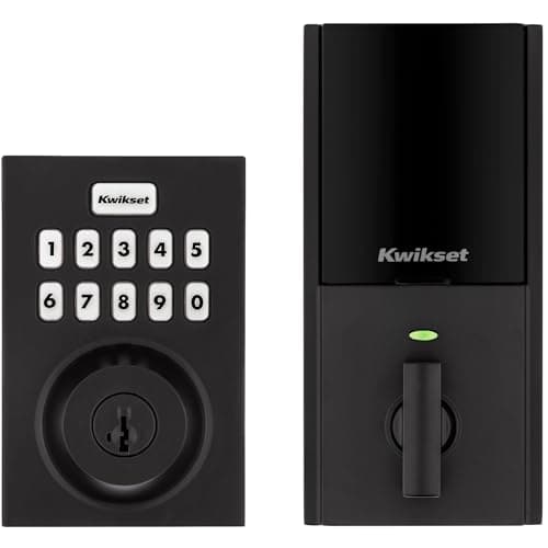 Kwikset HomeConnect 620 Z-Wave Long Range Enabled Keypad Smart Lock Convenient Keyless Entry, Customizable User Codes, Ring Alarm Compatible, Hub Required, Sold Separately Matte Black Contemporary