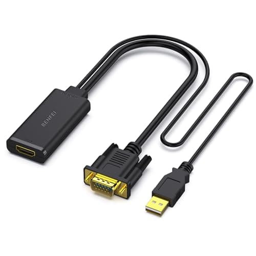 BENFEI VGA to HDMI Adapter, 1080P Converter with Audio from Computer/Laptop VGA Source to HDMI TV/Monitor