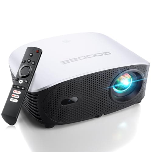 GooDee 4K Smart Projector with 5G WiFi and Bluetooth, Built-in Streaming Apps, Dolby Audio 400" Outdoor Movie Projector for Home Theater, Compatible with TV Stick, iOS, Android