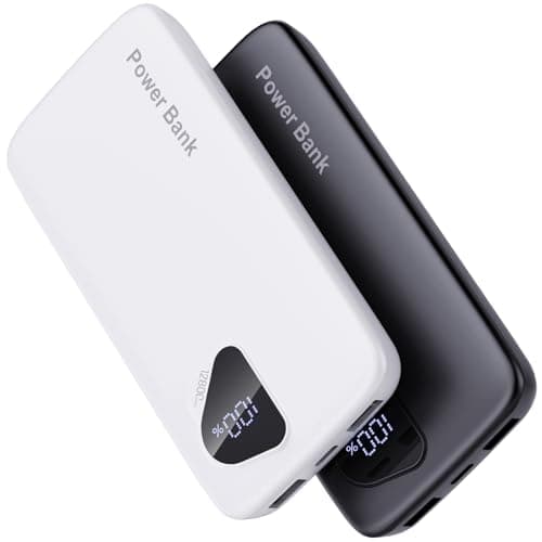 2026 2-Pack 12800mAh Portable Charger with Built in Cables, Travel Essential Battery Pack, 4 Outputs 2 Inputs Slim Power Bank with Cord Wires for iPhone 17/16/15/14, Samsung Galaxy S23/22, Pixel etc
