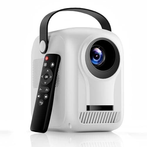 Portable Smart Projector with WiFi & 5.2 Bluetooth，4K Supported Home Theater Outdoor Projector,Build-in Apps, Auto Focus & Keystone Correction, Wireless Screen Mirroring up to 300 Inches