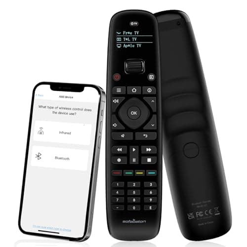 SofaBaton U2 Universal Remote (with Backlight), All-in-One Smart Universal Remote Control with Customized APP for TV/Soundbar/DVD/Blu-ray/Projector and More, Macro Buttons & Extended Infrared Range