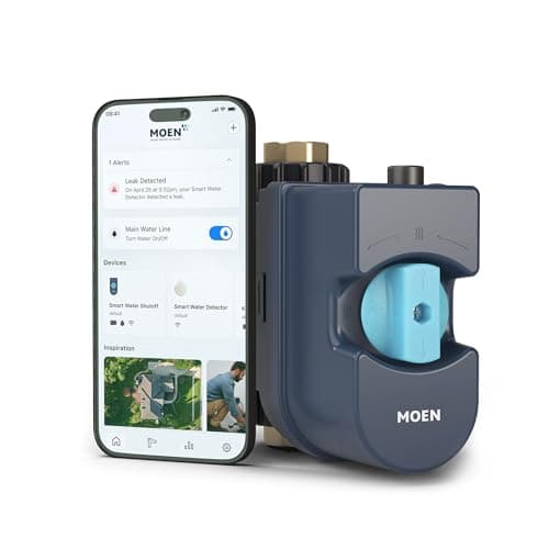 Moen Flo Smart Water Monitor and Automatic Shutoff Sensor, Wi-Fi Water Leak Detector for 3/4-Inch Diameter Pipe, 900-001