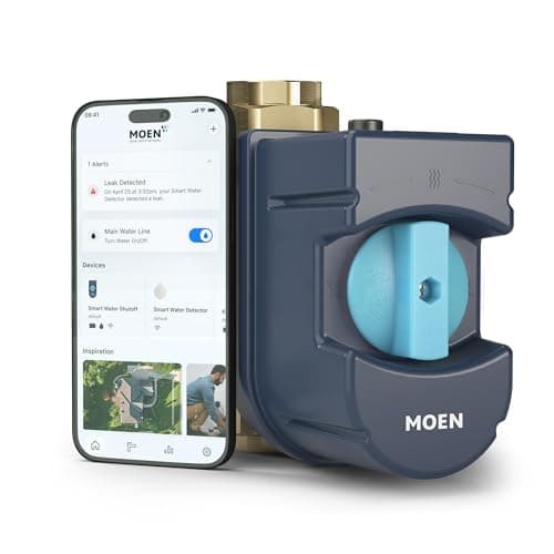 Moen Flo Smart Water Monitor and Automatic Shutoff Sensor, Wi-Fi Connected Water Leak Detector for 1-1/4-Inch Diameter Pipe, 900-002