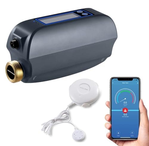Haozee WiFi Smart Water Valve and Auto Shut-Off, Automation Scene Works with Leak Detector, Water Flow Meter, Built-in Battery, for 3/4" Diameter DN20 Pipe
