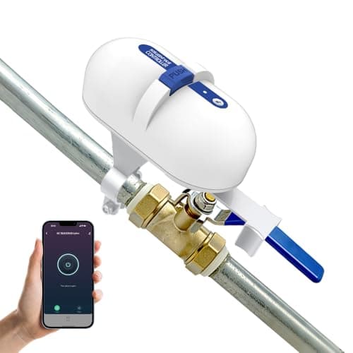 Smart Water Valve, WiFi Water Shutoff Valve Works with Alexa & Google Voice Control Smart Life App Control, Remote Water ShutOff Valve, Easy Install on 1/2" to 1" in Pipe (WiFi Version)