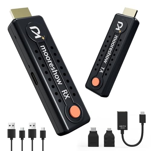 Wireless HDMI Transmitter and Receiver 328FT/100M,4K Decode 1080P@60Hz Wireless HDMI Extender,Plug and Play Portable 2.4G&5G Dual Band for Streaming Video and Audio to Monitor from Laptop/TV Box