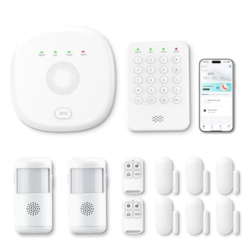 PGST Home Security Systems 12-Piece Kit (Newest Model),WiFi+GSM/4G with Mobile App Control and Alerts Wireless Smart Home or Business Security System,No Monthly Fees,Works with Alexa, Smart Life/Tuya