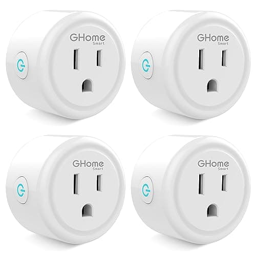 GHome Smart Plug Mini, WiFi Smart Outlet Plug Works with Alexa and Google Home, Timer Outlet with APP Control, 2.4GHz Network Only, No Hub Required, ETL FCC Listed (4 Pack), White