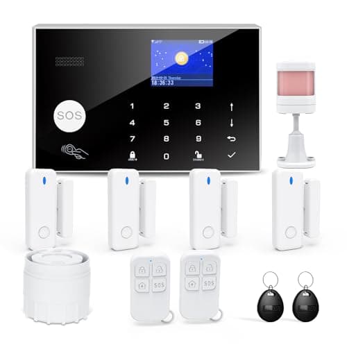Home Security System, Wireless WiFi Tuya Smart Home Alarm System, No Monthly Fee, for Kids and Pet Safety, Compatible with Alexa and Google, for Apartment House Office, Villa(11 Pieces)