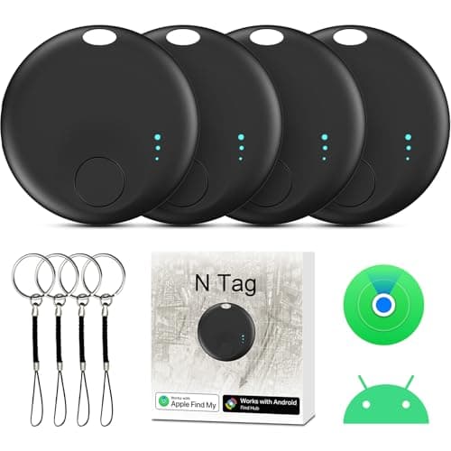 Air Tracker Tag for Android or iOS, Tracker Tags-4 Pack Smart Tag, Dual System Both iOS and Android Tracker Tags, Apple Find My or Google Find Hub App, Keys Finder Item Locator for Wallets