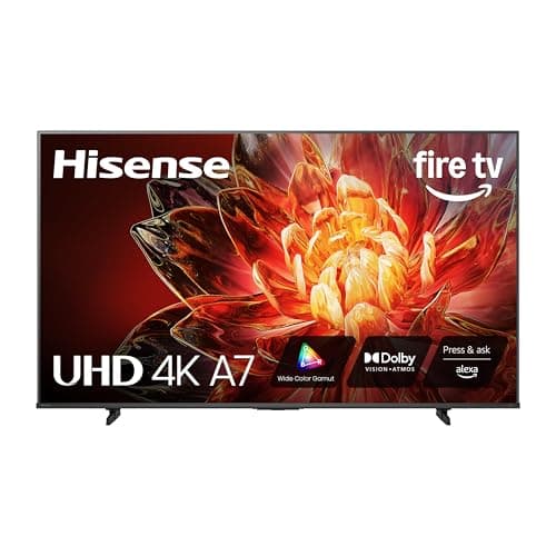 Hisense 43" Class A7 Series (43A7NF, 2025 Model) 4K UHD Smart Fire TV, Voice Remote with Alexa, Wide Color Gamut, HDR10+, Dolby Vision, Dolby Atmos, Game Mode, ALLM, Stream Live TV Without Cable