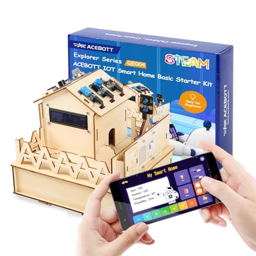 ESP32 IOT Smart Home Starter Kit for Arduino IDE, Educational STEM Kit Toys for Kids Age 10+, 3D Wooden Puzzles House DIY Sensor Science Kit Electronics Auto Engineering Coding Set for Adults Teens